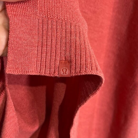 Lululemon NWOT Merino Wool Short Sleeve Wrap Heathered Red Rock - Picture 10 of 12